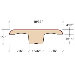 Elememts 7mm Laminate T-Molding - Crema Oak EL564