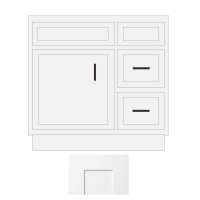 White Shaker 30" x 21" Vanity Sink Base Cabinet with Drawers on Right - WS-V3021DR