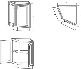 Aspen White 24" Angled End Base Cabinet - ASP-BA24