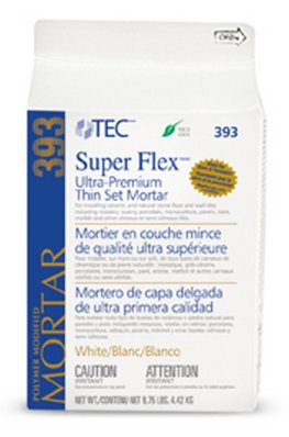 TEC 393 Super Flex Ultra-Premium Polymer Modified Thin-Set Mortar White - 9.75 Lb. Purepak