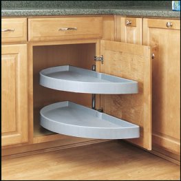 Rev-A-Shelf Half Moon Pivot & Slide Single Shelf Polymer Lazy Susans