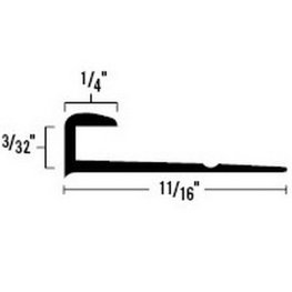 Futura 3/32" Square Metal Cove Cap 12 ' Length - Mill Anodized