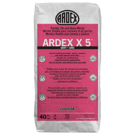 Ardex X 5 Flexible Tile and Stone Mortar (Gray) - 40 Lb. Bag