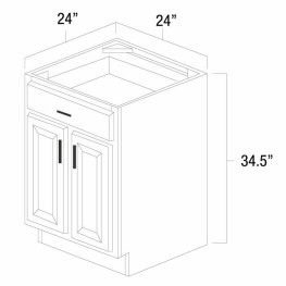 Aspen White 24" Double Doors & Single Drawer Base Cabinet - ASP-B24
