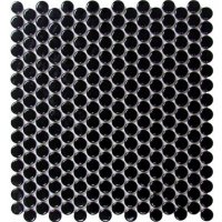 Chesapeake Mosaics Penny Rounds Glazed Porcelain Mosaic Sheet Tile - Glossy Black