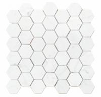Chesapeake Mosaics 2" x 2" Hexagon Glazed Porcelain Mosaic Tile - Matte White
