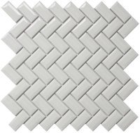 Chesapeake Mosaics Diamond Herringbone Glazed Porcelain Mosaic Sheet Tile - White