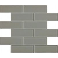 Essentials Glass 2" x 6" Brick Mosaic-Smoke