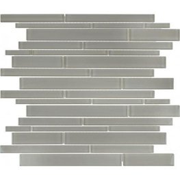 Essentials Glass Random Strip Mosaic-Smoke