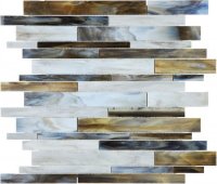 Ornamental Glass Random Strip Mosaic-Corallo