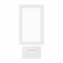 Aspen White 36" Single Diagonal Plain Glass Door - ASP-PGWDC36