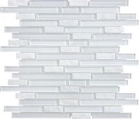 Slate Glass 5/8" x 5/8" Linear Blend Mosaic-Norwegian Ice