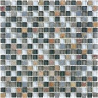 Slate Glass 5/8" x 5/8" Mosaic-Smoky Mica