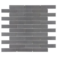 Chesapeake Steel Mosaics 1" x 4" Brick Glazed Porcelain Mosaic Sheet Tile - Stainless