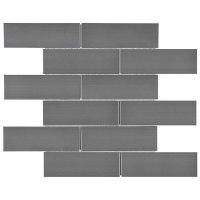 Chesapeake Steel Mosaics 2" x 6" Brick Glazed Porcelain Mosaic Sheet Tile - Stainless