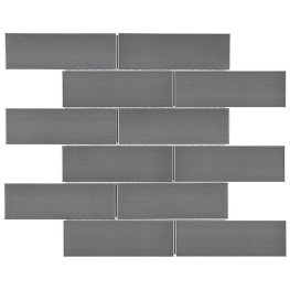 Chesapeake Steel Mosaics 2" x 6" Brick Glazed Porcelain Mosaic Sheet Tile - Stainless