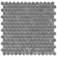 Chesapeake Steel Mosaics Penny Round Glazed Porcelain Mosaic Sheet Tile - Stainless