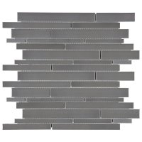 Chesapeake Steel Mosaics Random Strips Glazed Porcelain Mosaic Sheet Tile - Stainless