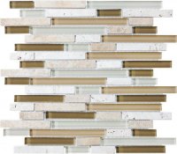 Stone Glass Linear Blend Mosaic-Bamboo