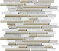 Stone Glass Linear Blend Mosaic-Creme Brulee