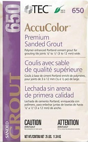 TEC 650 AccuColor Premium Sanded Grout - 25 Lb. Bag