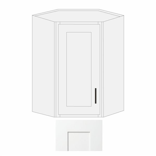 White Shaker 24" x 42" Diagonal Corner Wall Cabinet - WS-WDC2442