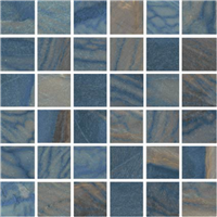 Macaubus 7474-G 2" x 2" Natural Porcelain Mosaic on a 12" x 12" Sheet - Azul