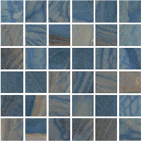 Macaubus 7480-G 2" x 2" Polished Porcelain Mosaic on a 12" x 12" Sheet - Azul