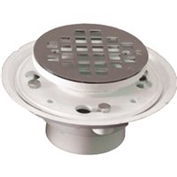 AB&A 89403 4-1/4" Low Profile Adjustable Shower Drain w/ Reversible Clamping Ring - Round