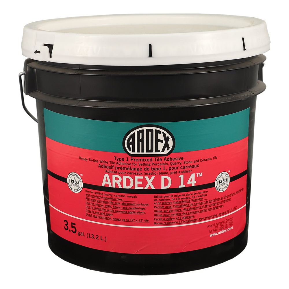 Ardex D 14 Type 1 Premixed Tile Adhesive (Mastic) - 3.5 Gal. Pail