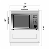 White Shaker 30" Microwave Base Cabinet - AMCWS-BMC30
