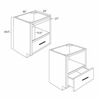 White Shaker 30" Microwave Base Cabinet - WSH-BMW30