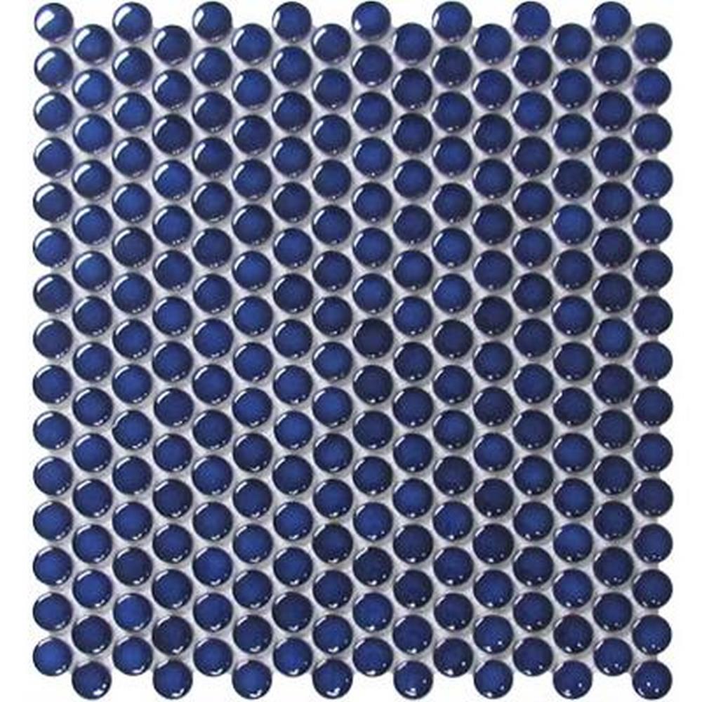 Chesapeake Mosaics Penny Rounds Glazed Porcelain Mosaic Sheet Tile - Glossy Blue