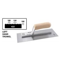 Crain 422L 1/16" x 1/32" x 1/32" Professional U-Notch Notched Trowel - Left Handed