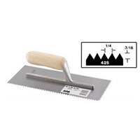 Crain 425 1/4" x 3/16" Professional V-Notch Notched Trowel