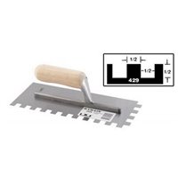 Crain 429 1/2" x 1/2" x 1/2" Professional Sq-Notch Notched Trowel