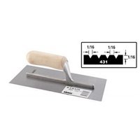 Crain 431 1/16" x 1/16" x 1/16" Professional V-Notch Notched Trowel