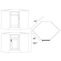 Mocha 42" Diagonal Sink Base Cabinet - MOC-SBD42