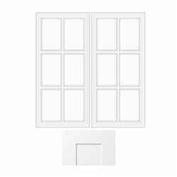 White Shaker 24" x 30" Double Mullion Glass Doors - WS-MD2430