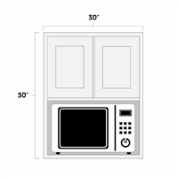 White Shaker 30" x 30" Microwave Wall Cabinet - WS-MW3030