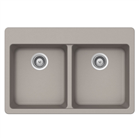 Pelican PL-200 Granite Composite Topmount/Undermount Kitchen Sink 33'' x 22" - Concrete