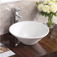 Pelican PL-3014 Porcelain Vessel Bathroom Sink 16-3/4'' x 16-3/4'' - White