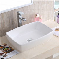 Pelican PL-3081 Porcelain Vessel Bathroom Sink 18-1/2'' x 13-3/4'' - White