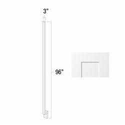 White Shaker 3" x 96" Tall Base Filler - WS-TF396