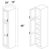 Mocha 18" x 90" Wide Pantry Cabinet - MOC-PAN189024