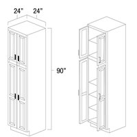 Mocha 24" x 90" Wide Pantry Cabinet - MOC-PAN249024