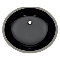Pelican PL-3059 Porcelain Undermount Bathroom Sink 17-1/4" x 14" - Black