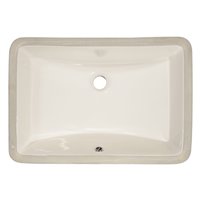 Pelican PL-3044 Extra Deep Porcelain Undermount Bathroom Sink 18 1/4'' x 12'' - Bone