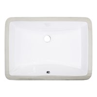 Pelican PL-3044 Extra Deep Porcelain Undermount Bathroom Sink 18 1/4'' x 12'' - White