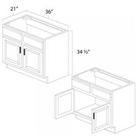 Mocha 36" x 21" Vanity Sink Base Cabinet - MOC-VSB36
